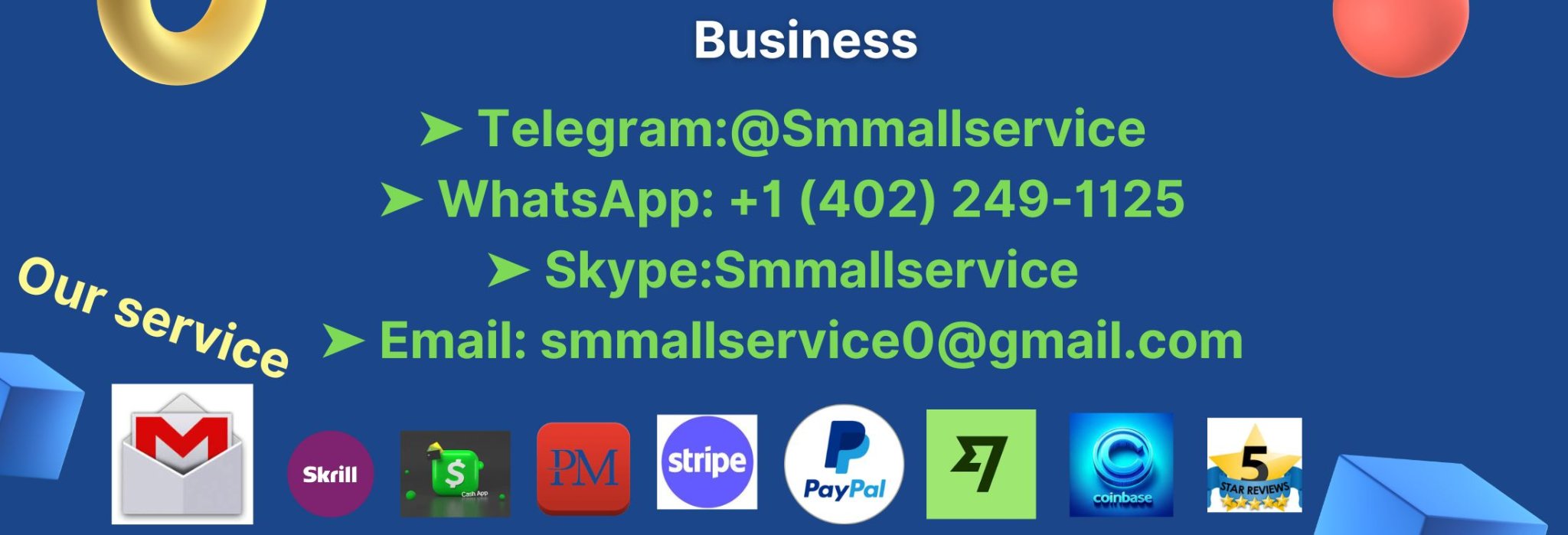 ➤ Telegram@Smmallservice ➤ WhatsApp +1 (402) 249-1125 ➤ SkypeSmmallservice ➤ Email smmallservi...jpg